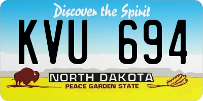 ND license plate KVU694