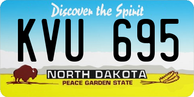 ND license plate KVU695