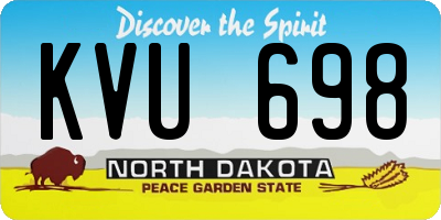 ND license plate KVU698