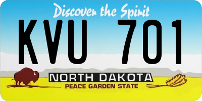 ND license plate KVU701