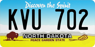 ND license plate KVU702