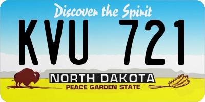 ND license plate KVU721