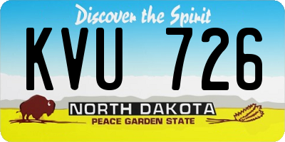 ND license plate KVU726