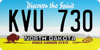 ND license plate KVU730