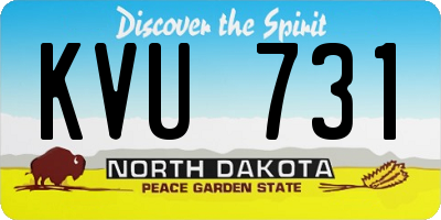 ND license plate KVU731