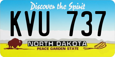 ND license plate KVU737