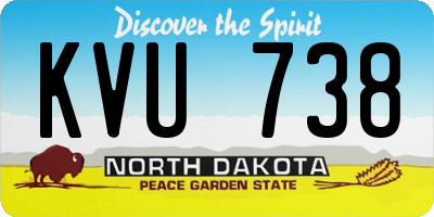 ND license plate KVU738