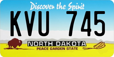 ND license plate KVU745
