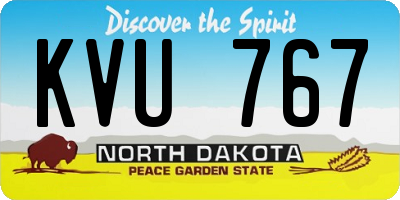 ND license plate KVU767
