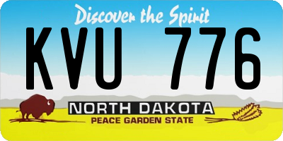 ND license plate KVU776