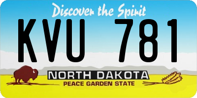 ND license plate KVU781
