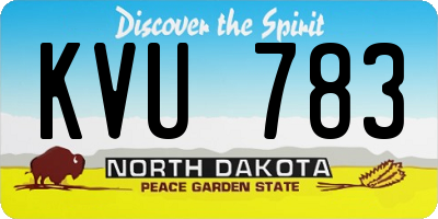 ND license plate KVU783