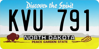 ND license plate KVU791