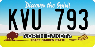 ND license plate KVU793