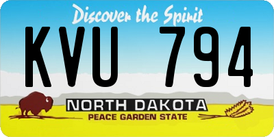ND license plate KVU794
