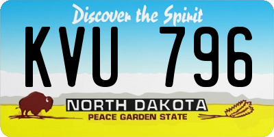 ND license plate KVU796