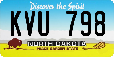ND license plate KVU798