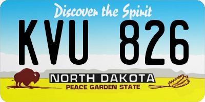 ND license plate KVU826