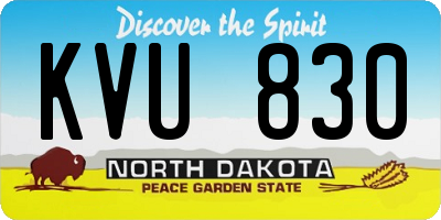 ND license plate KVU830