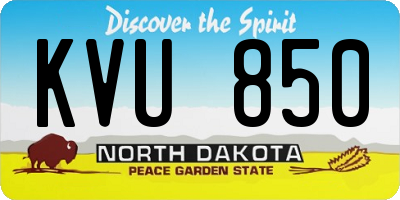 ND license plate KVU850