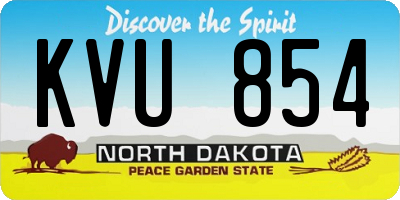 ND license plate KVU854