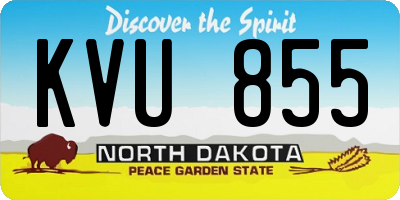 ND license plate KVU855
