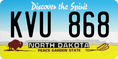 ND license plate KVU868