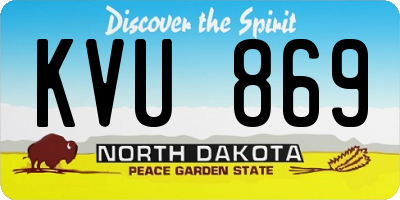 ND license plate KVU869