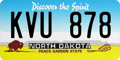 ND license plate KVU878
