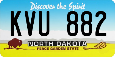 ND license plate KVU882