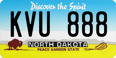 ND license plate KVU888