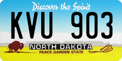 ND license plate KVU903