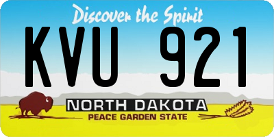 ND license plate KVU921