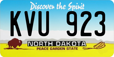 ND license plate KVU923