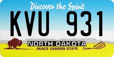 ND license plate KVU931