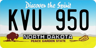ND license plate KVU950
