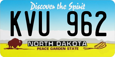 ND license plate KVU962