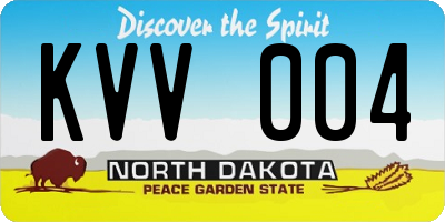 ND license plate KVV004