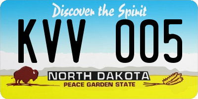 ND license plate KVV005