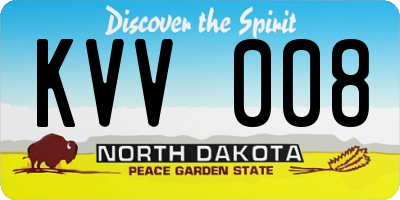 ND license plate KVV008