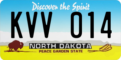 ND license plate KVV014