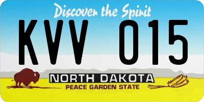 ND license plate KVV015