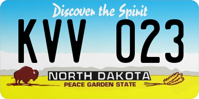 ND license plate KVV023