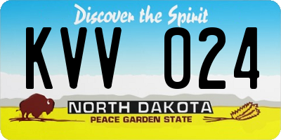 ND license plate KVV024