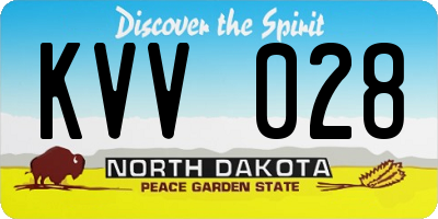 ND license plate KVV028