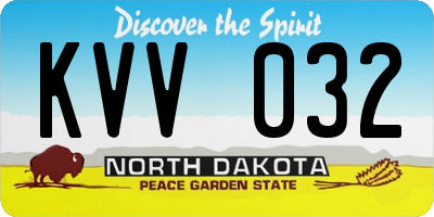 ND license plate KVV032