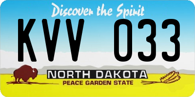ND license plate KVV033