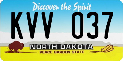 ND license plate KVV037