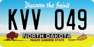 ND license plate KVV049