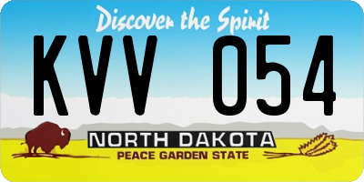 ND license plate KVV054